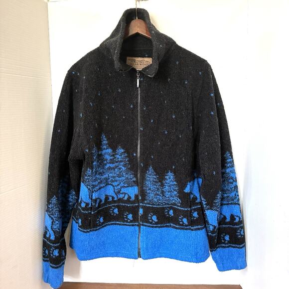 Bear Ridge Outfitters Ladies Vintage Fleece Jacket Made USA Blue Sz M - Picture 1 of 10